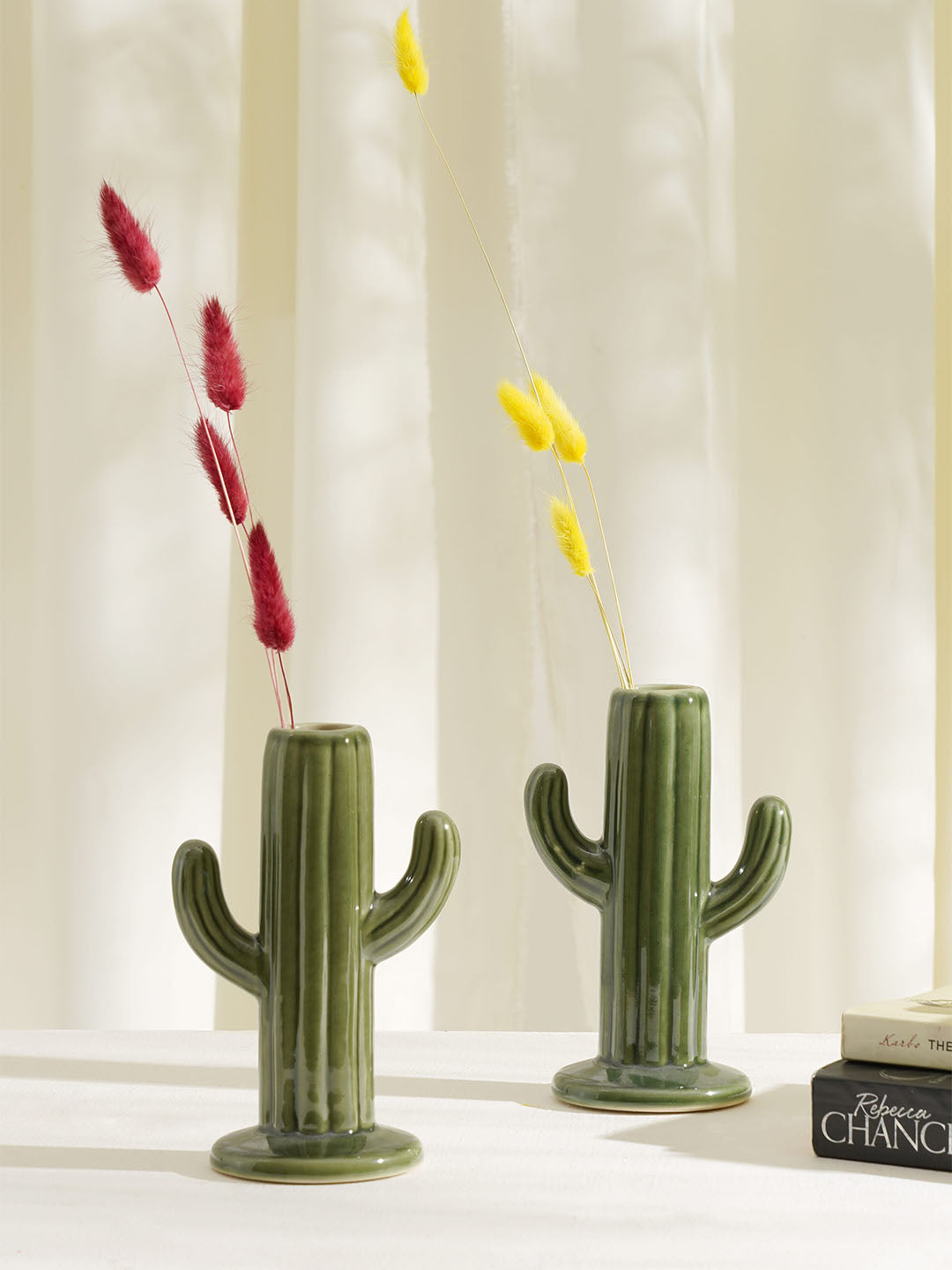 Cactus Vase Green Set of 2