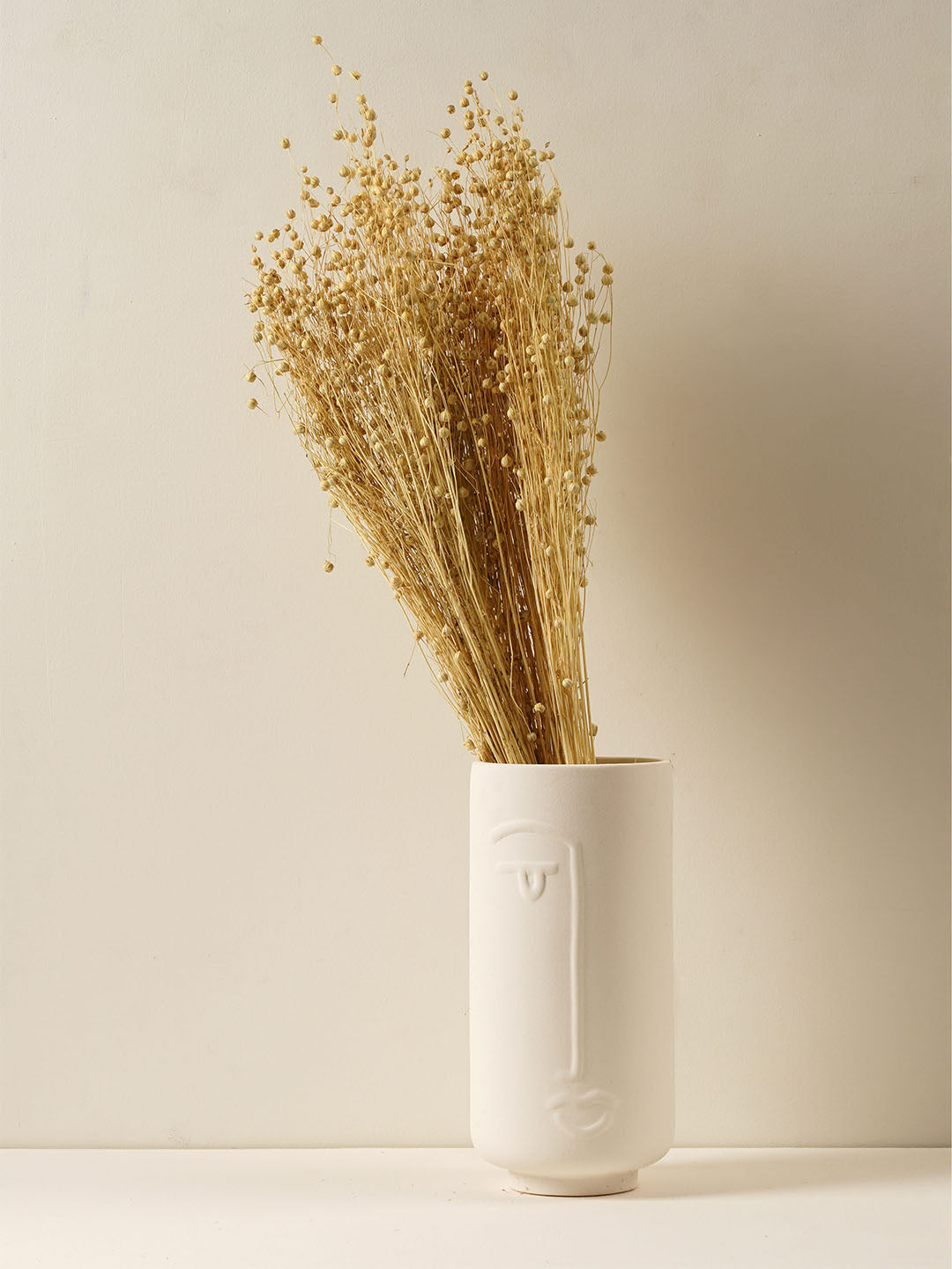 Jizo Japanese Face Vase White