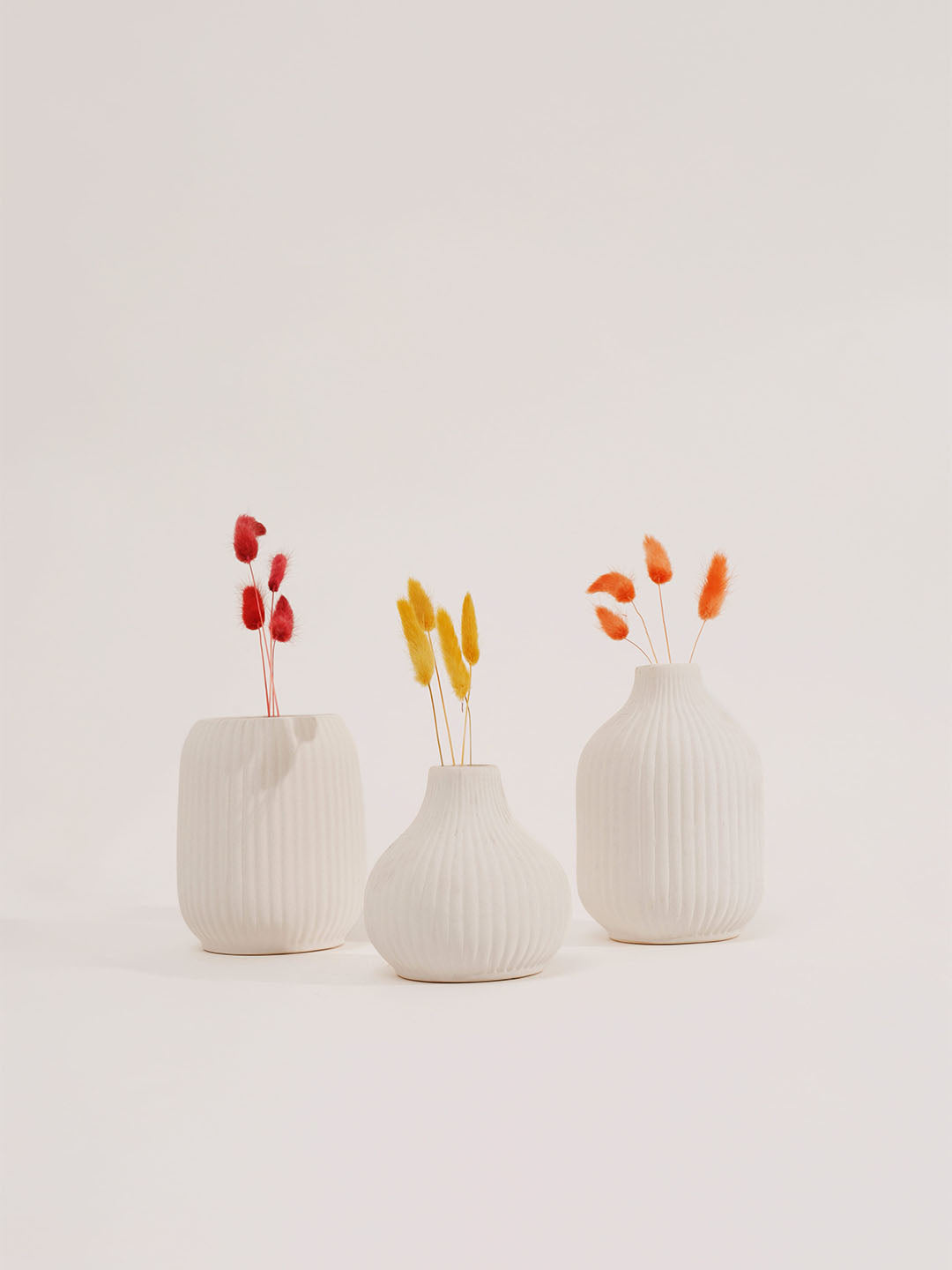 Ivory Vase White Set of 3