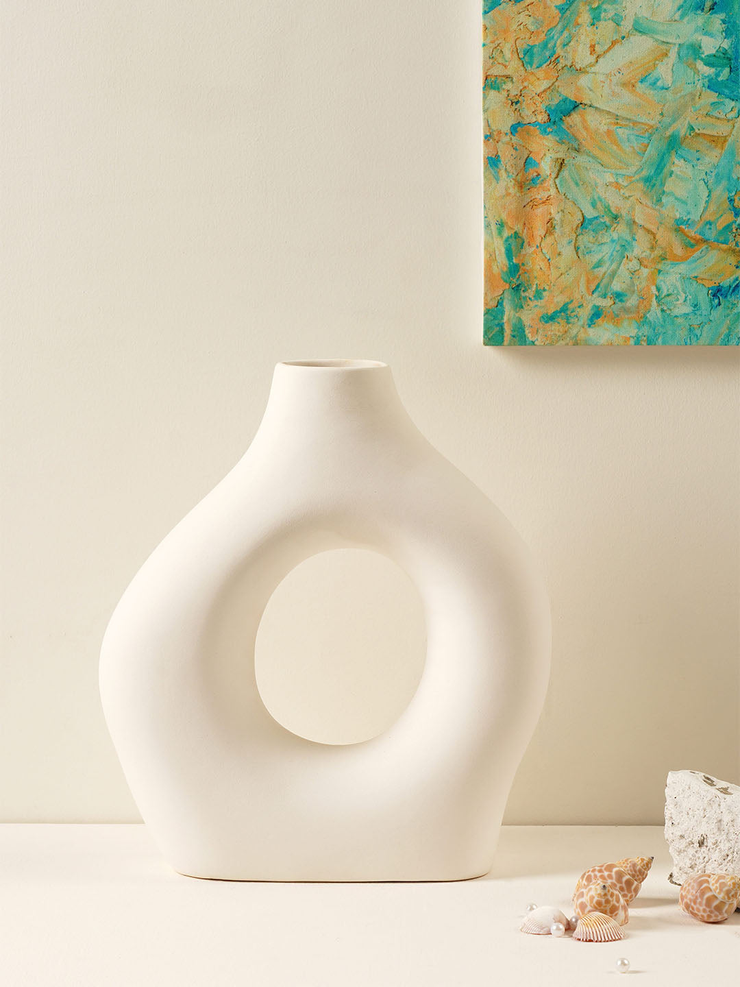 Nordic Donut Vase White