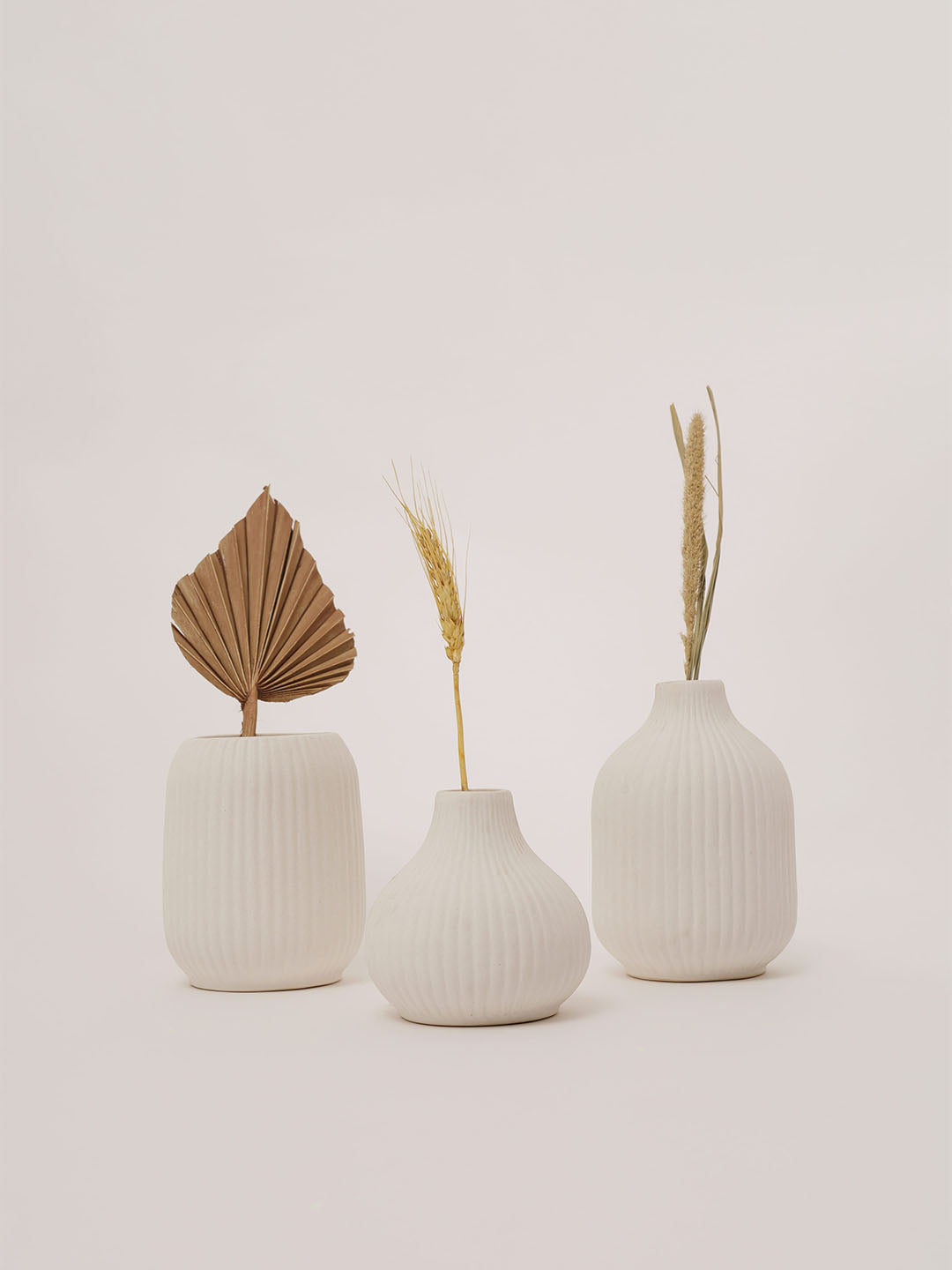 Ivory Vase White Set of 3