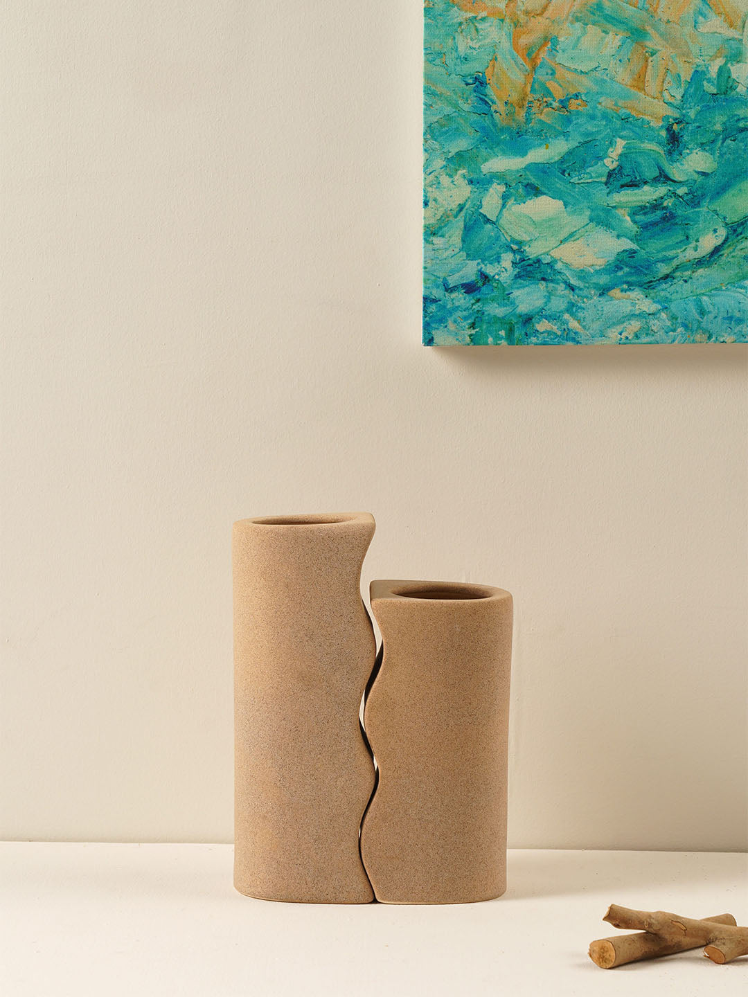 Couple Vase Biege set of 2