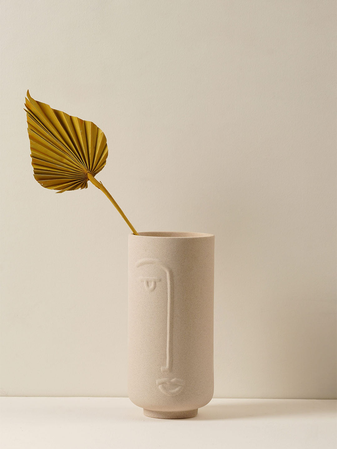 Jizo Japanese Face Vase Biege