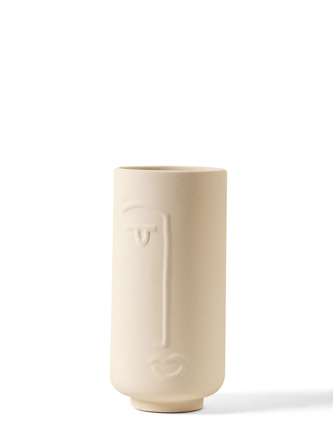 Jizo Japanese Face Vase White