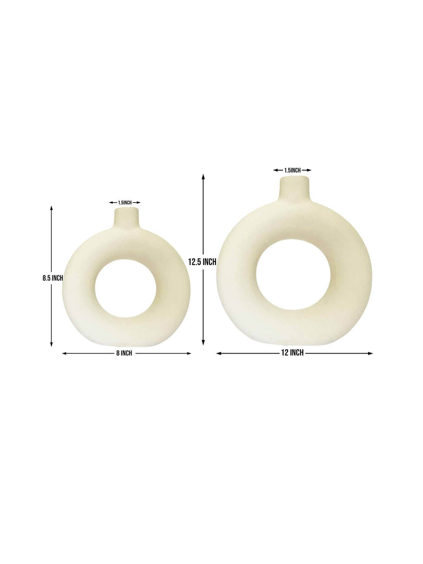 Donut Vase White Set of 2