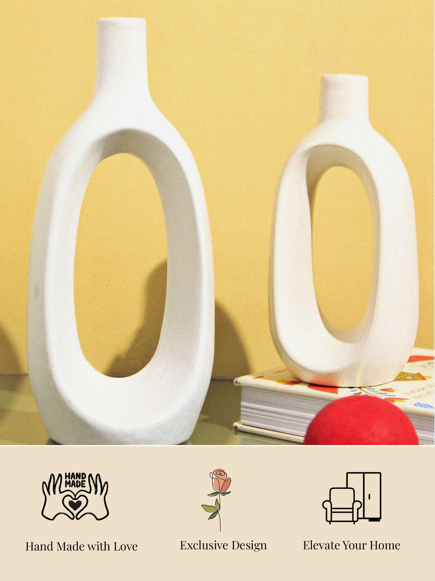 Kieko Vase White Set of 2