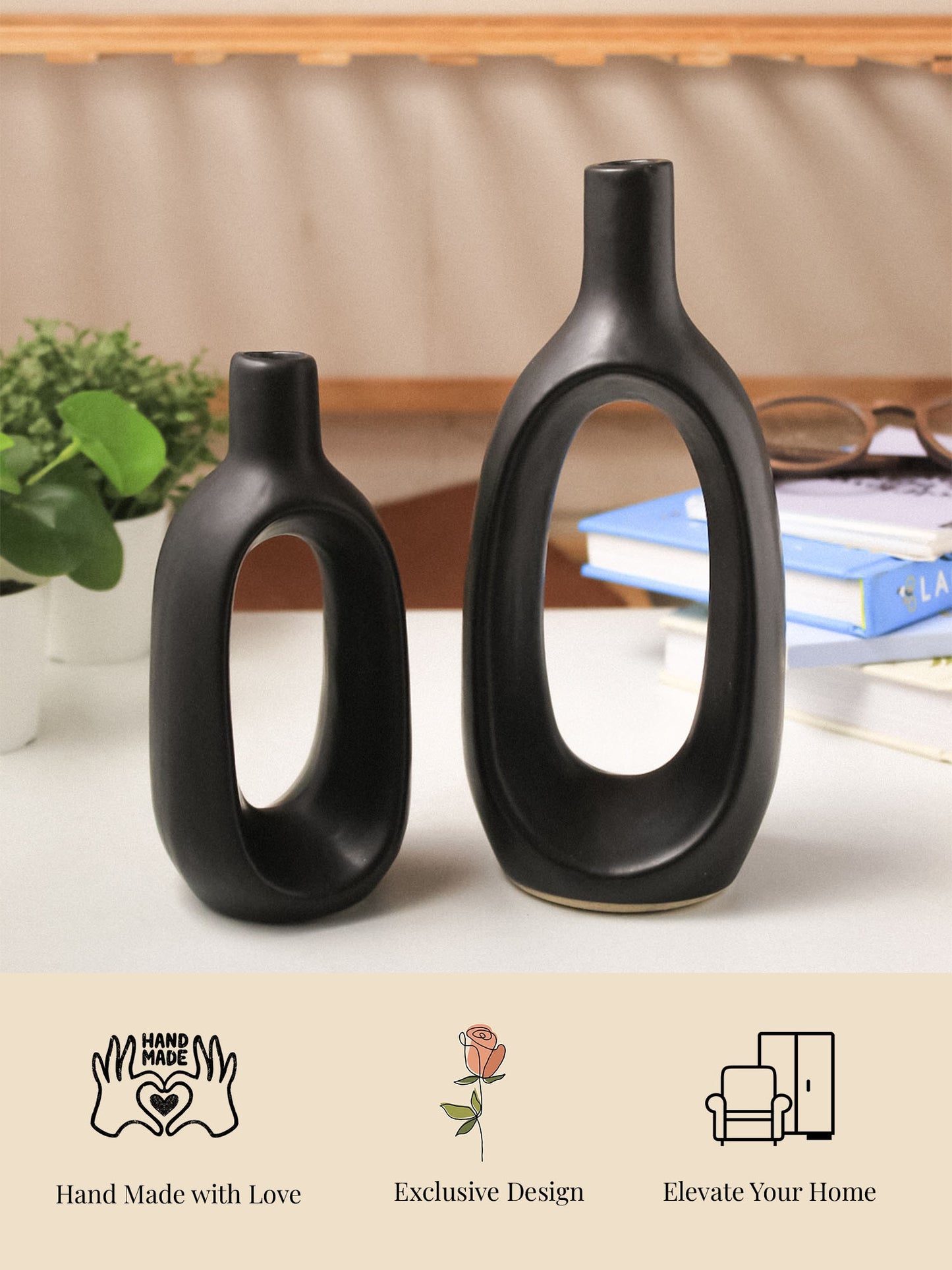 Kieko Vase Black Set of 2