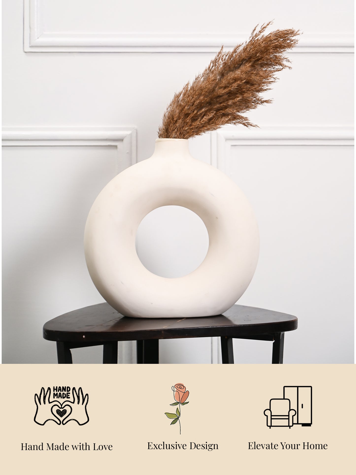 Donut Vase White Set of 2