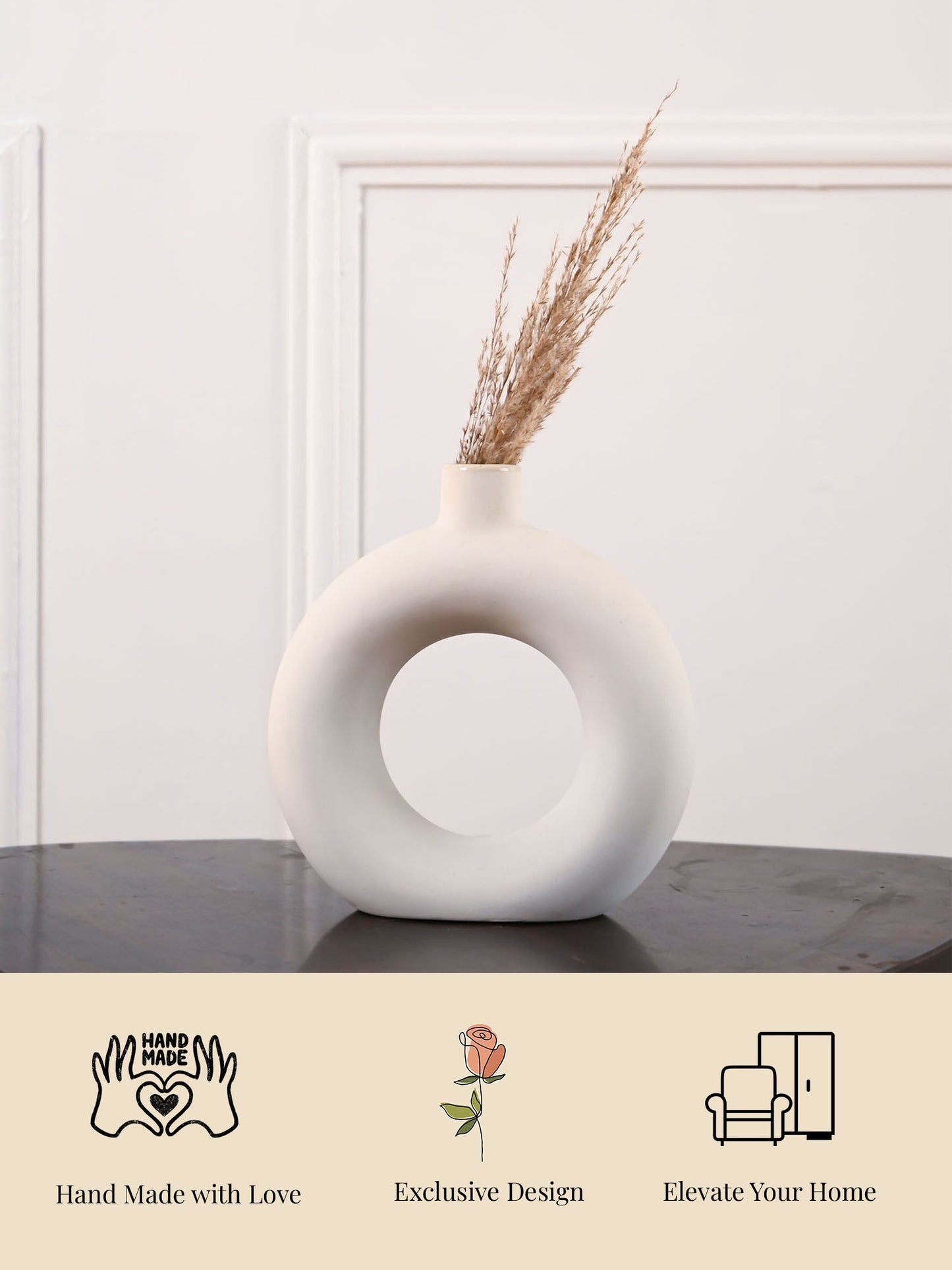 Donut Vase White Set of 2