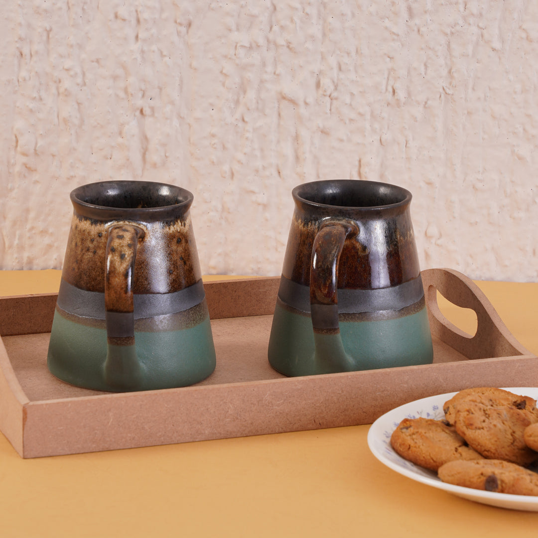 Green Coco Multicolor Coffee Mugs Set of 2