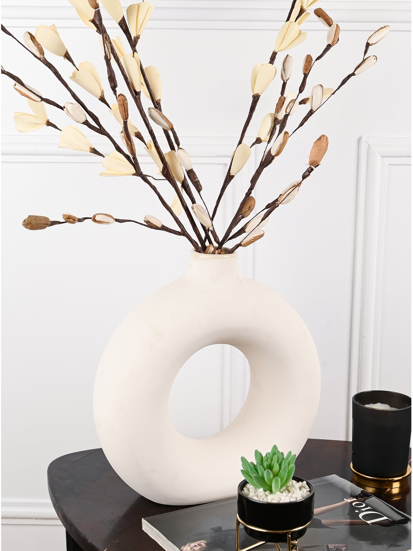 Donut Vase White Set of 2