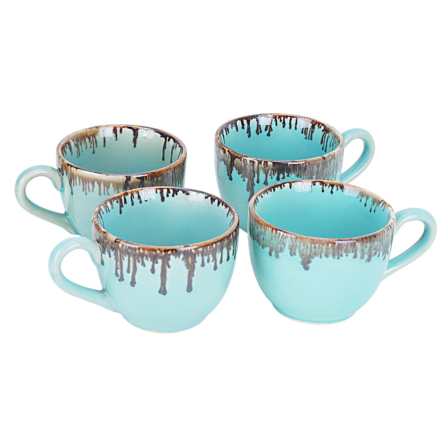 Sea Green Premium Studio Pottery Cup Pack of 4 Set