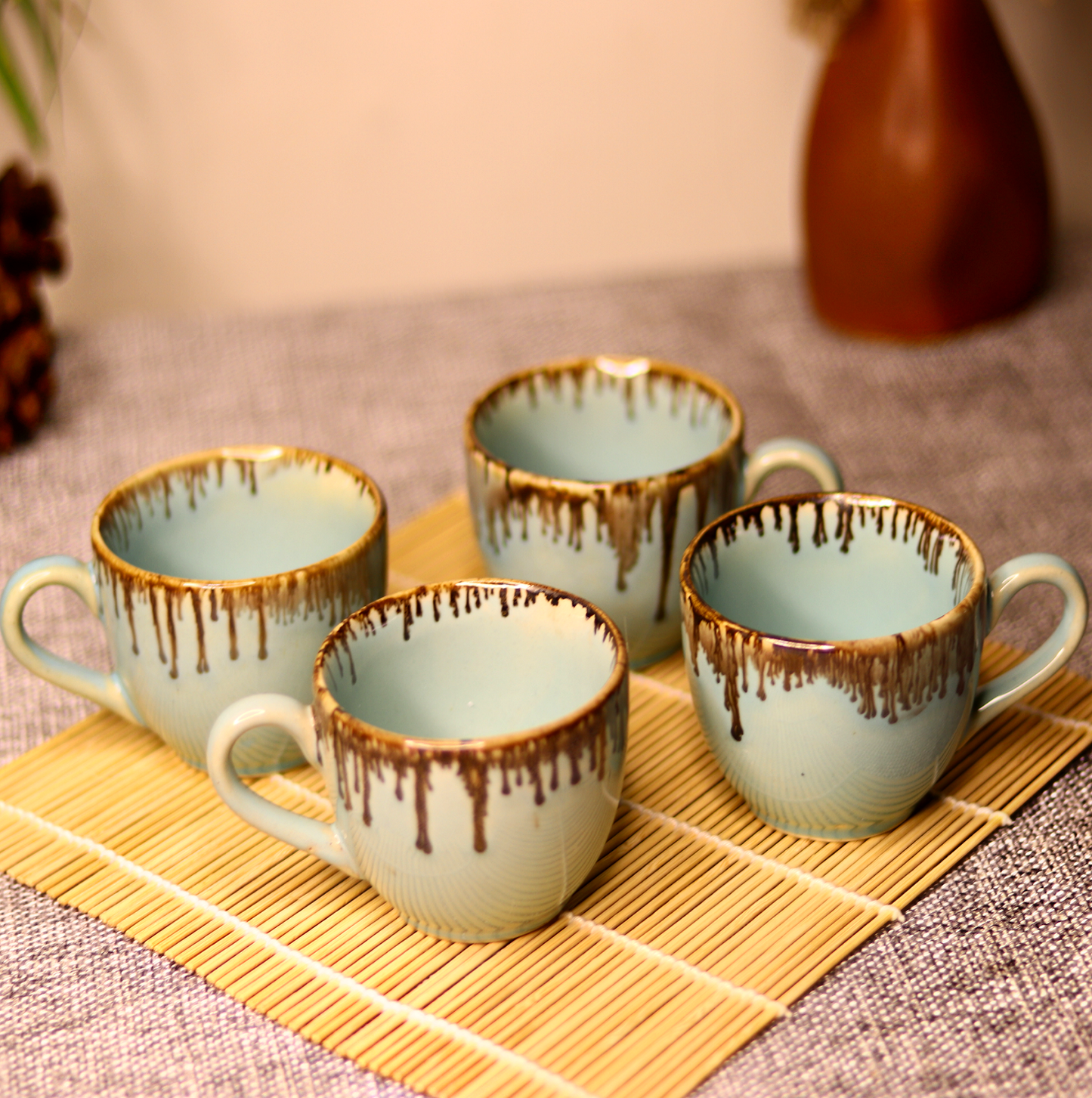 Sea Green Premium Studio Pottery Cup Pack of 6 Set