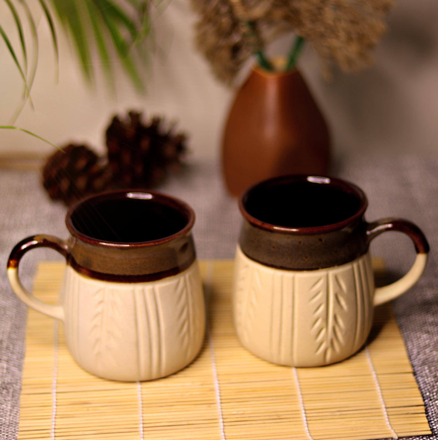 Brownstone Leaf Mugs Pack of 2