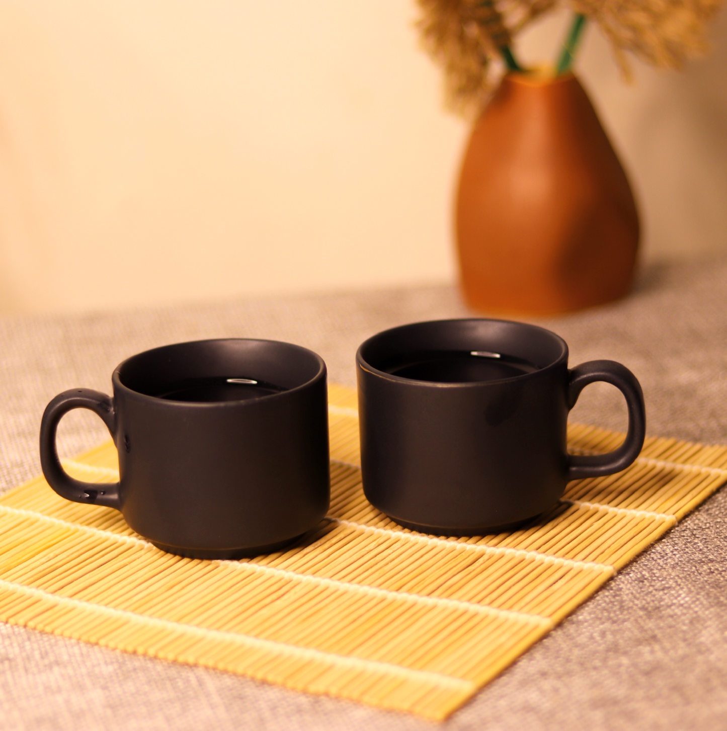 Black Matte Premium Cup Pack of 4 Set