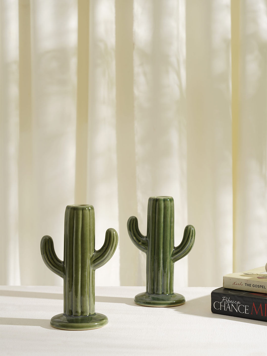 Cactus Vase Green Set of 2