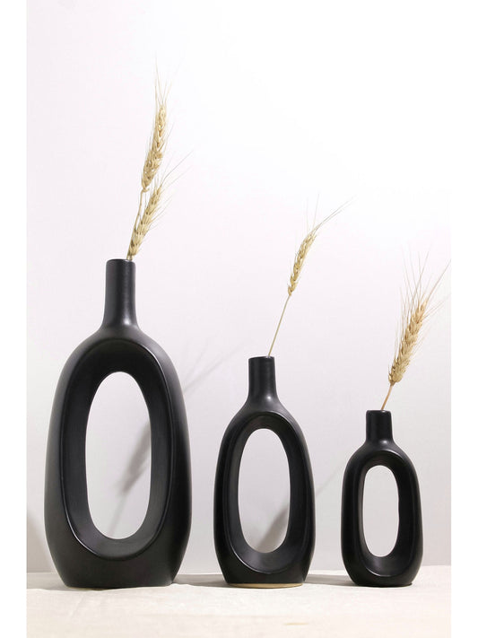 Kieko Vase Black Set of 3