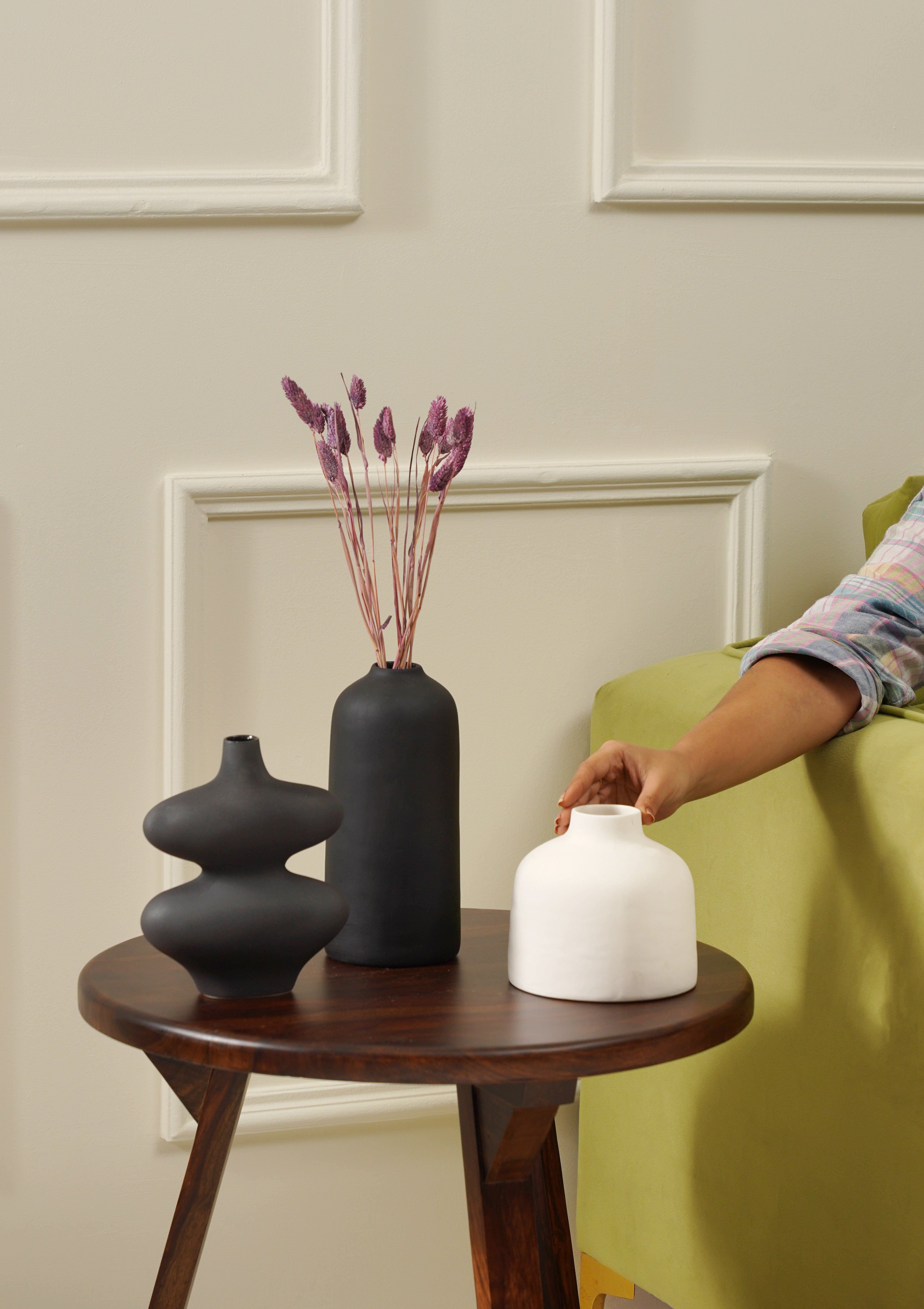 Moonlight Vase Set - White/Black