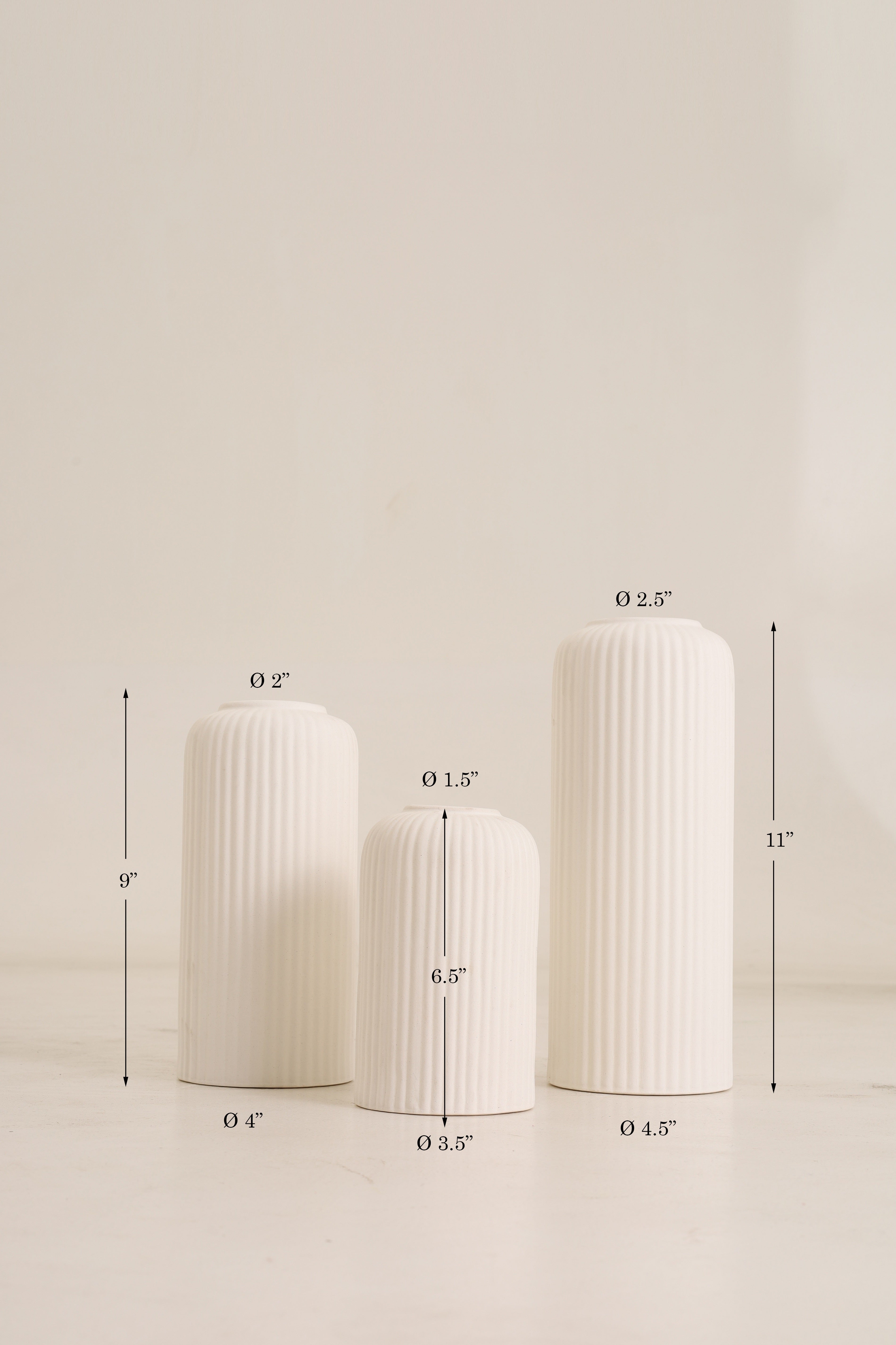 Ribbed Vase Set