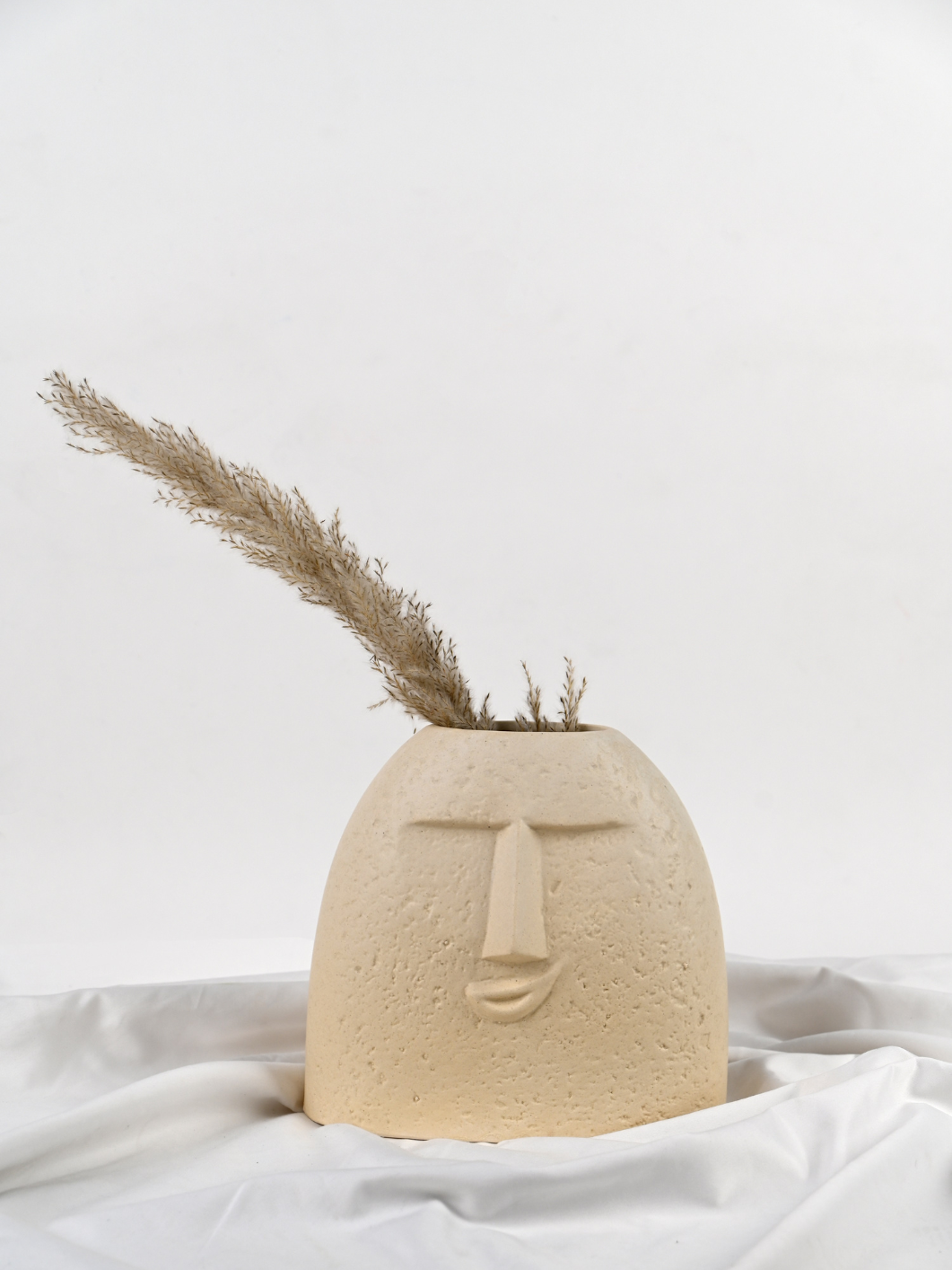 Cheerful Face Vase - Cream