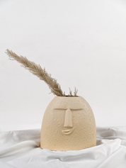 Cheerful Face Vase - Cream