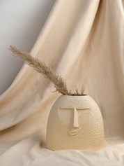 Cheerful Face Vase - Cream