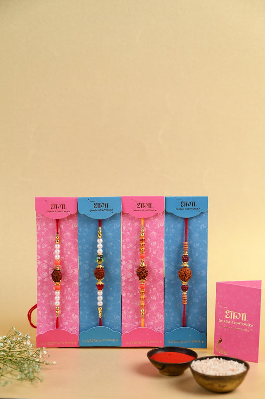 Dhaga Rudraksh Rakhis Set of 4