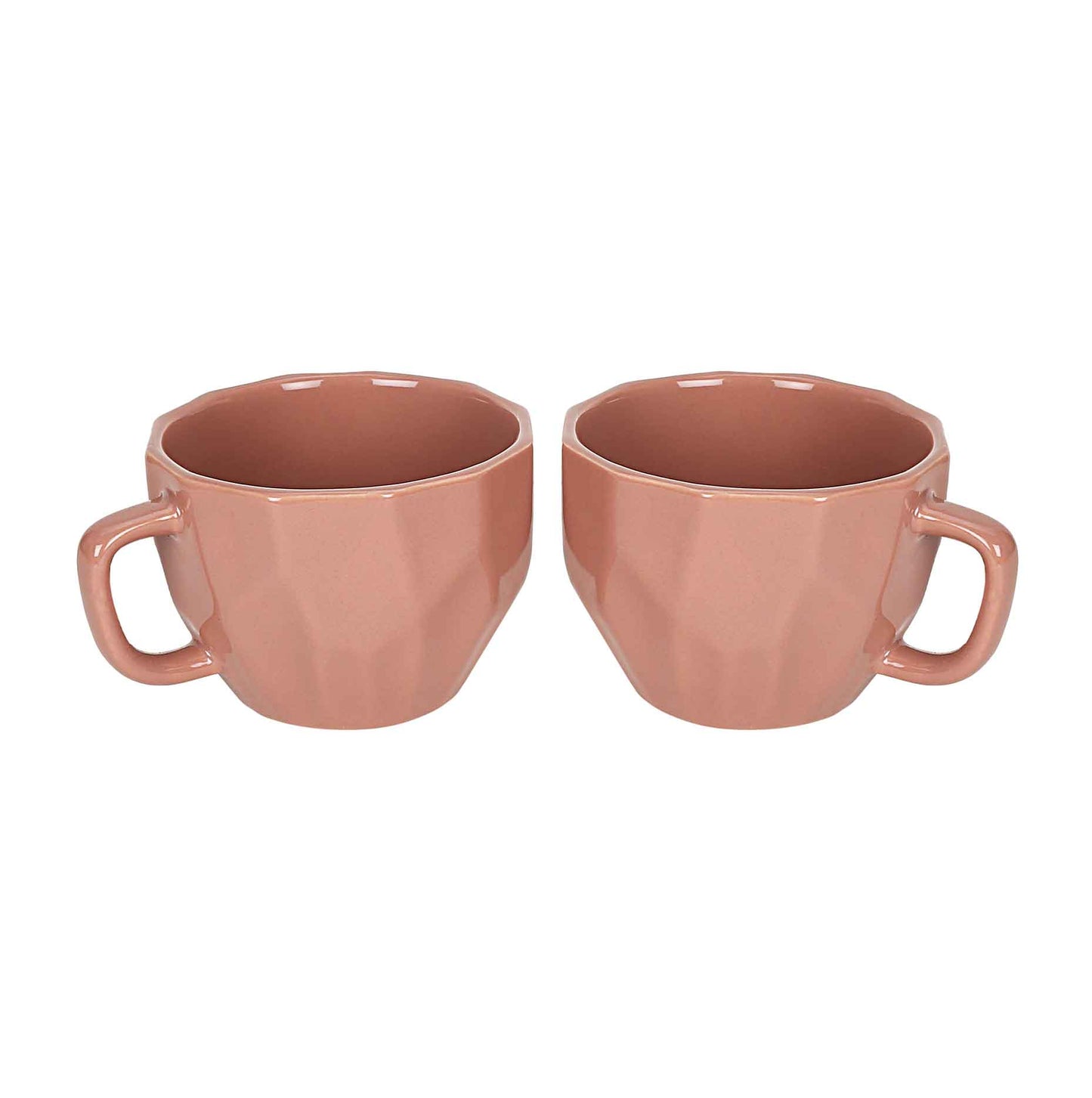 Pink Diamond Cut Design Mug Pack of 2