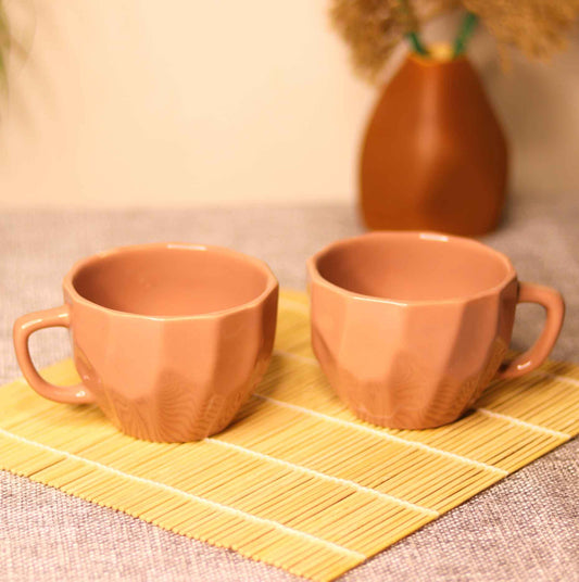Pink Diamond Cut Design Mug Pack of 2