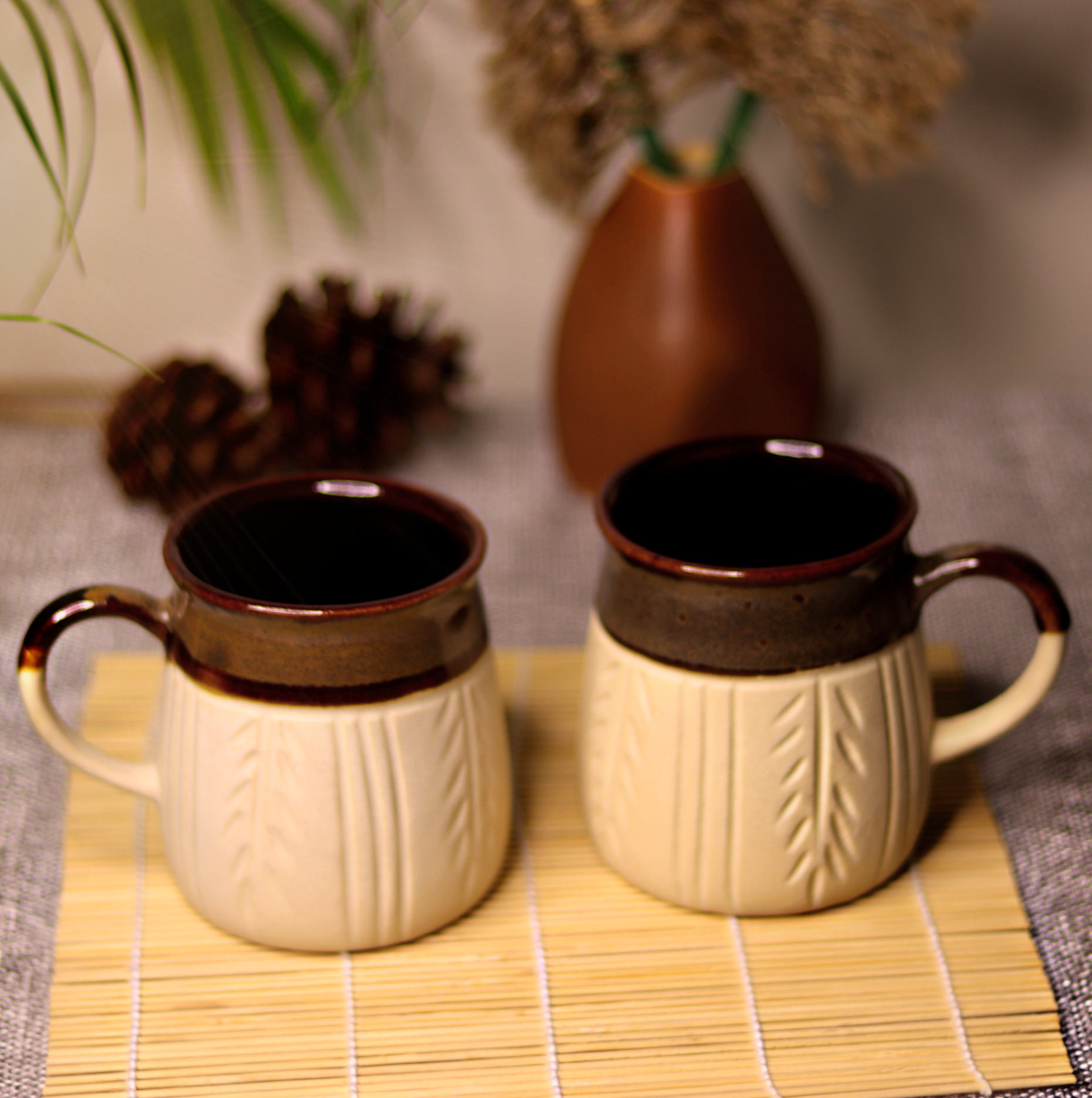 Brownstone Leaf Mugs Pack of 2