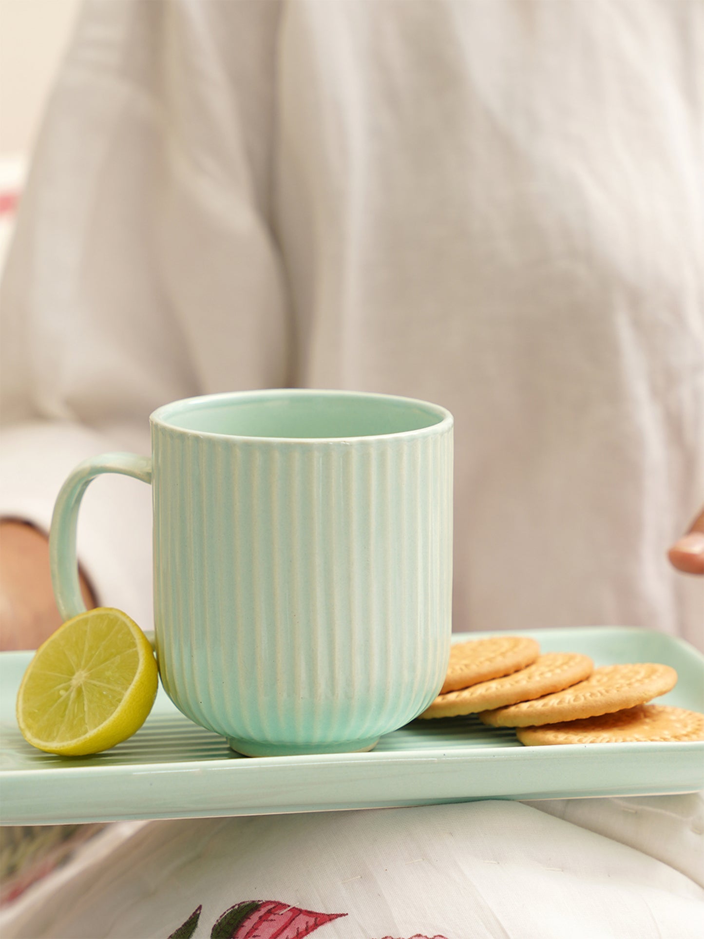 Stripped Mug Tray set
