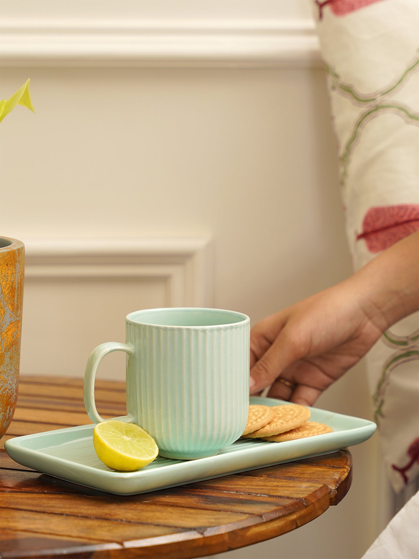 Stripped Mug Tray set