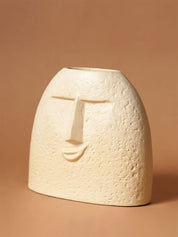 Cheerup Blowing Kiss Face Vase Set - Cream